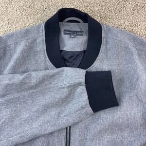 Bleecker & Broad New York‎ Mens M Blue Bomber Jacket Zip Up Lightweight Casual